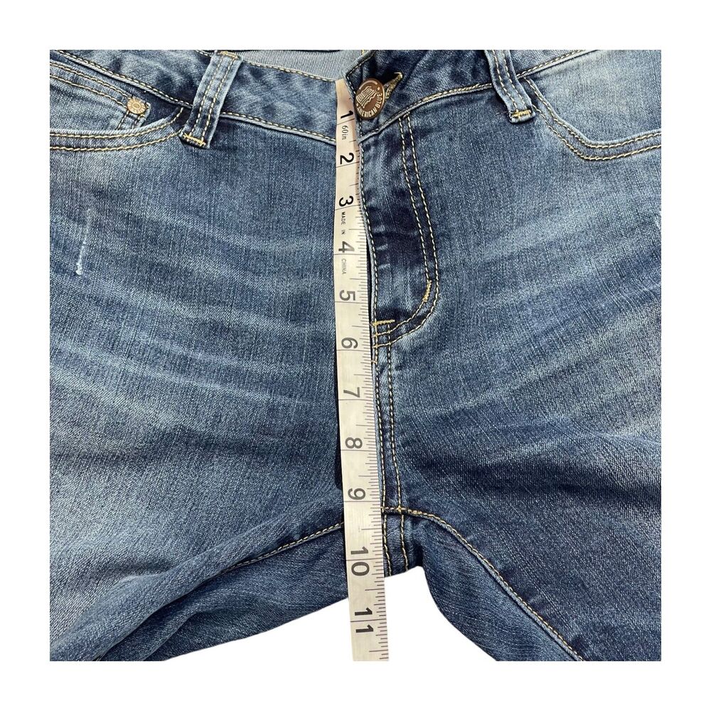 American Blue Jeans Girls 13 Denim Cotton Stretch Mid-Rise Hipster Frayed Hem - Picture 5 of 9